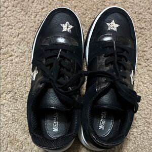 Michael Kors Black Sneakers with Silver Star Details